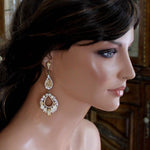 Crystal Statement Bridal chandelier earrings - QUINN - Treasures by Agnes
