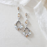 Crystal Statement Bridal chandelier earrings - QUINN - Treasures by Agnes