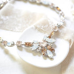 Crystal statement necklace with white opal accents- JOELLE - Treasures by Agnes