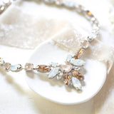 Crystal statement necklace with white opal accents- JOELLE - Treasures by Agnes