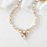 Crystal statement necklace with white opal accents- JOELLE - Treasures by Agnes