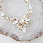 Crystal statement necklace with white opal accents- JOELLE - Treasures by Agnes