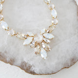 Crystal statement necklace with white opal accents- JOELLE - Treasures by Agnes