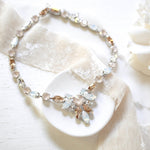 Crystal statement necklace with white opal accents- JOELLE - Treasures by Agnes