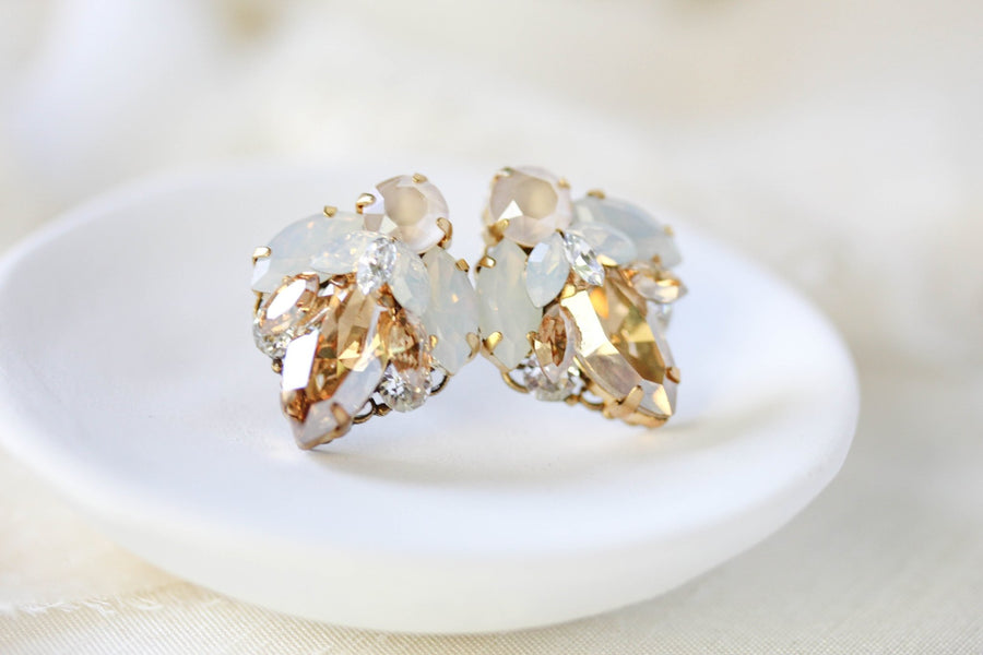 Crystal stud bridal earrings - ARABELLE - Treasures by Agnes