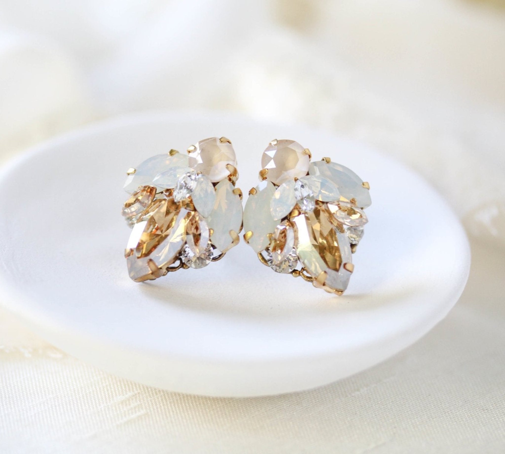 Crystal stud bridal earrings - ARABELLE - Treasures by Agnes