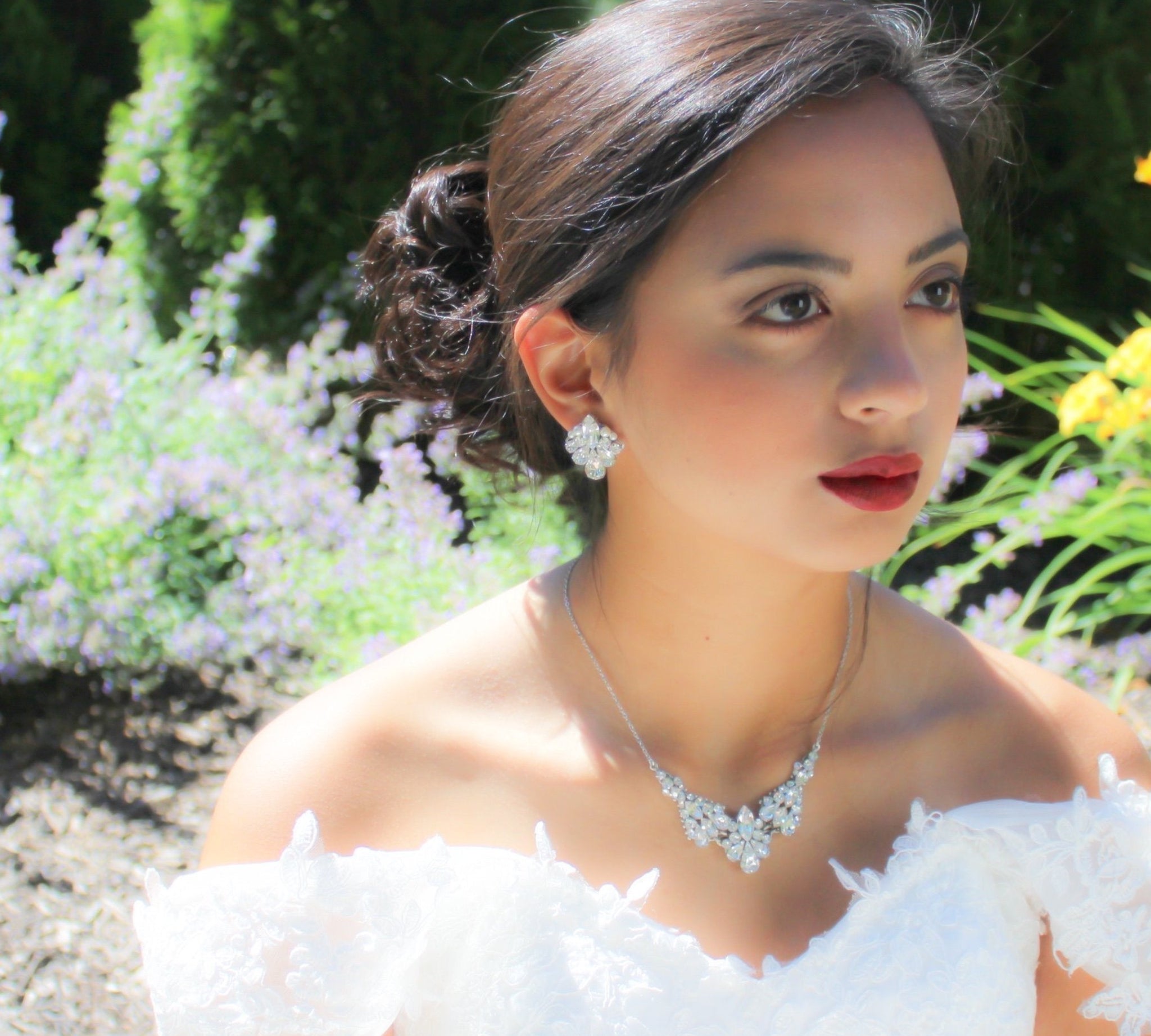 Crystal stud bridal earrings - ATHENA - Treasures by Agnes