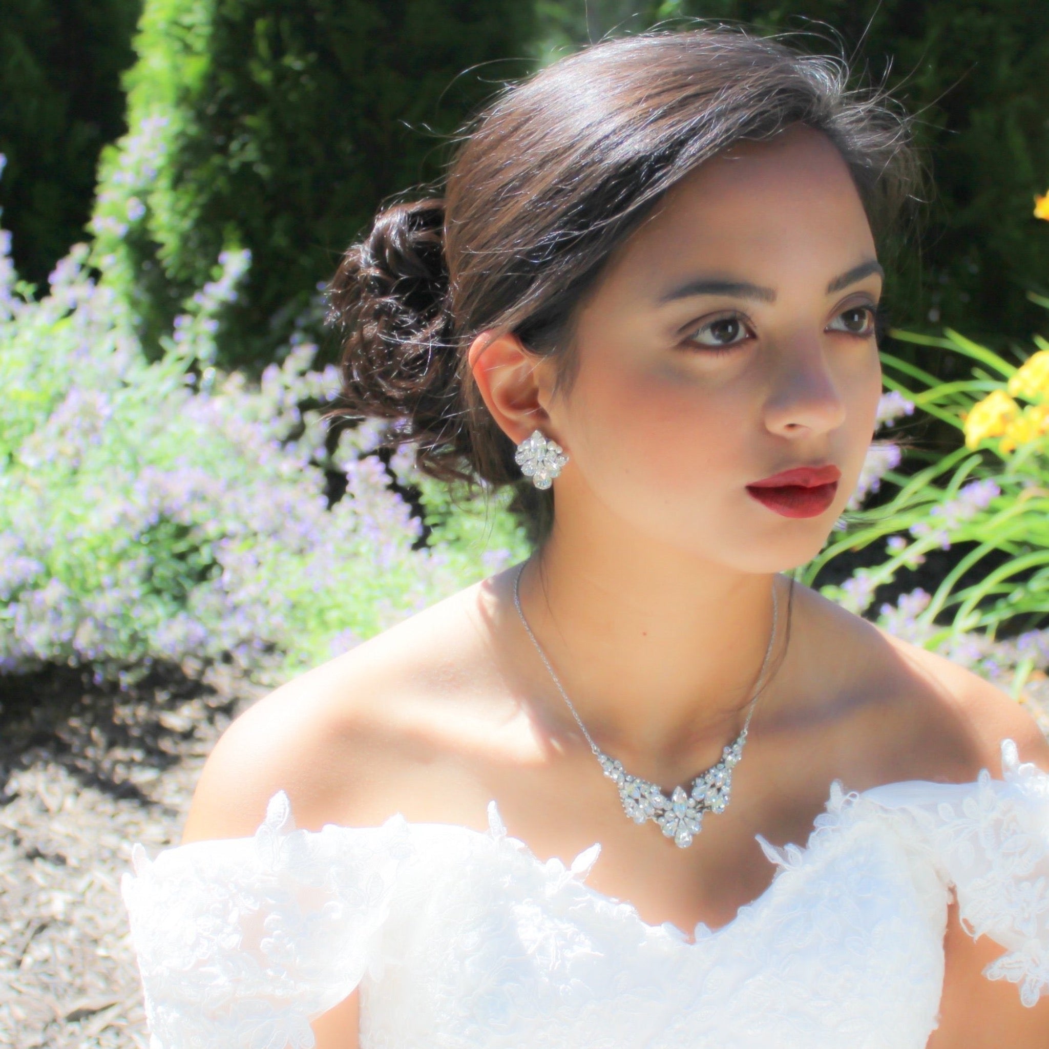 Crystal stud bridal earrings - ATHENA - Treasures by Agnes