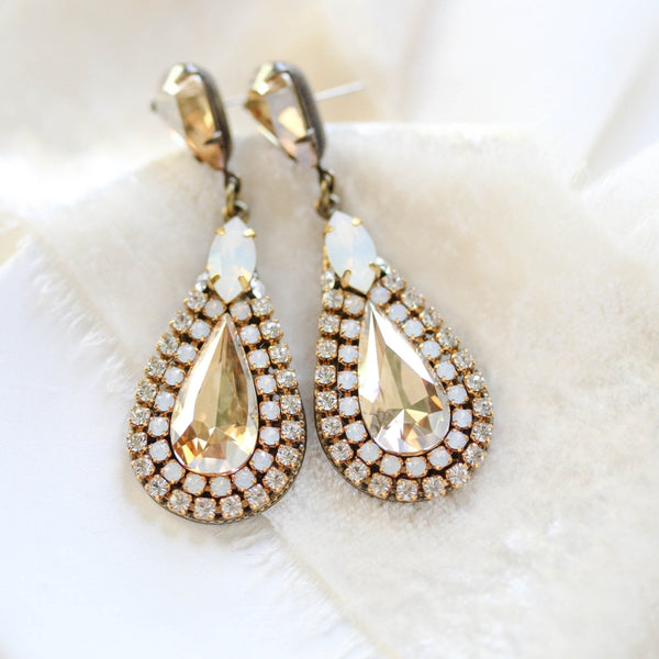 Crystal teardrop wedding earrings - KELSEY - Treasures by Agnes