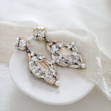 Crystal Vintage style Antique gold Bridal earrings - SAMANTHA - Treasures by Agnes