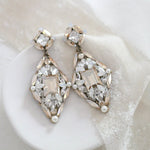 Crystal Vintage style Antique gold Bridal earrings - SAMANTHA - Treasures by Agnes
