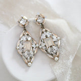 Crystal Vintage style Antique gold Bridal earrings - SAMANTHA - Treasures by Agnes