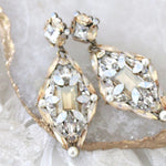 Crystal Vintage style Antique gold Bridal earrings - SAMANTHA - Treasures by Agnes