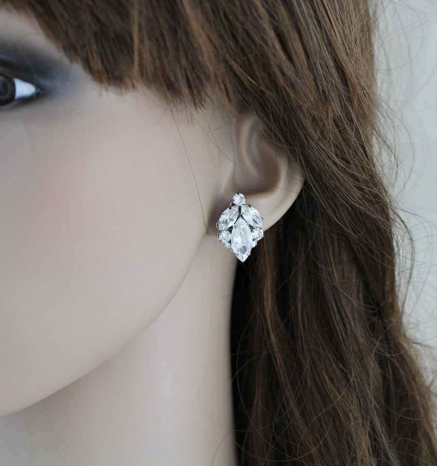 Crystal vintage style stud Bridal earrings - MELODY - Treasures by Agnes
