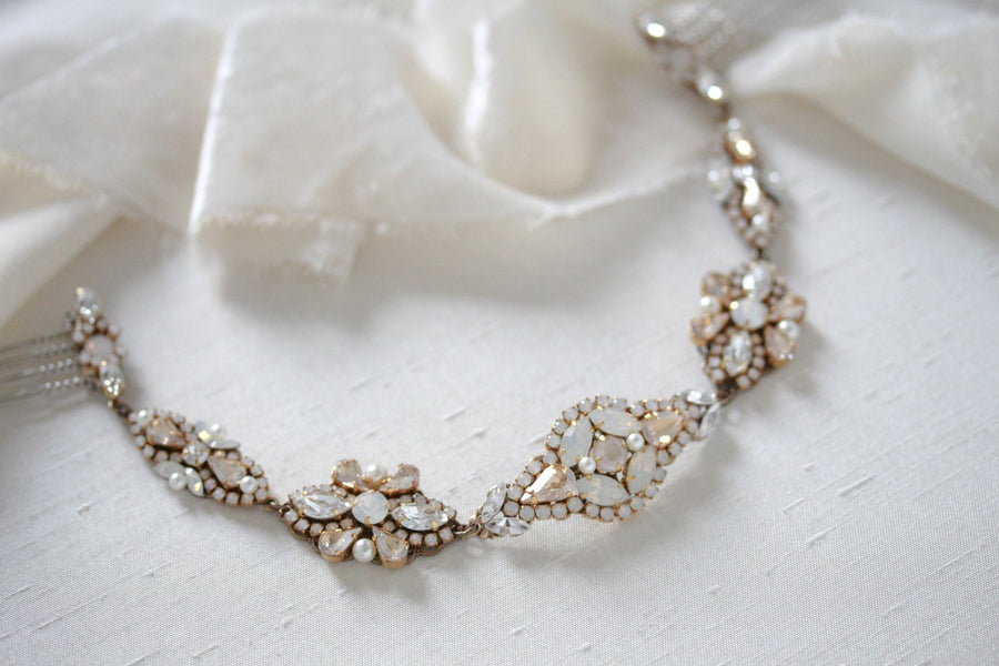 Crystal wedding hair piece for bride - MILA - Treasures by Agnes