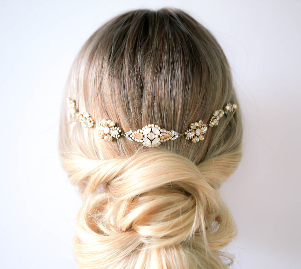 Crystal wedding hair piece for bride - MILA - Treasures by Agnes