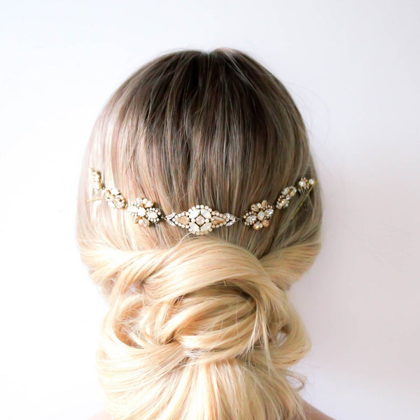 Crystal wedding hair piece for bride - MILA - Treasures by Agnes