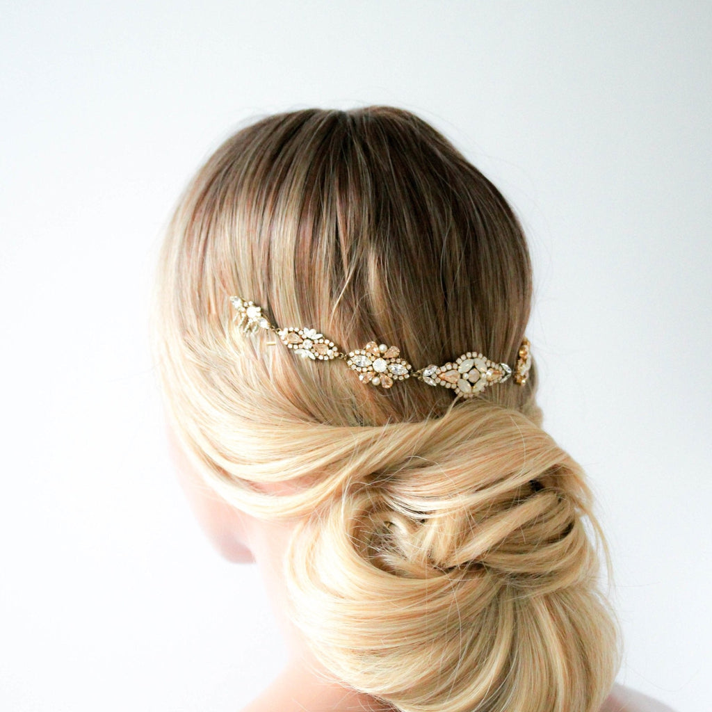 Crystal wedding hair piece for bride - MILA - Treasures by Agnes