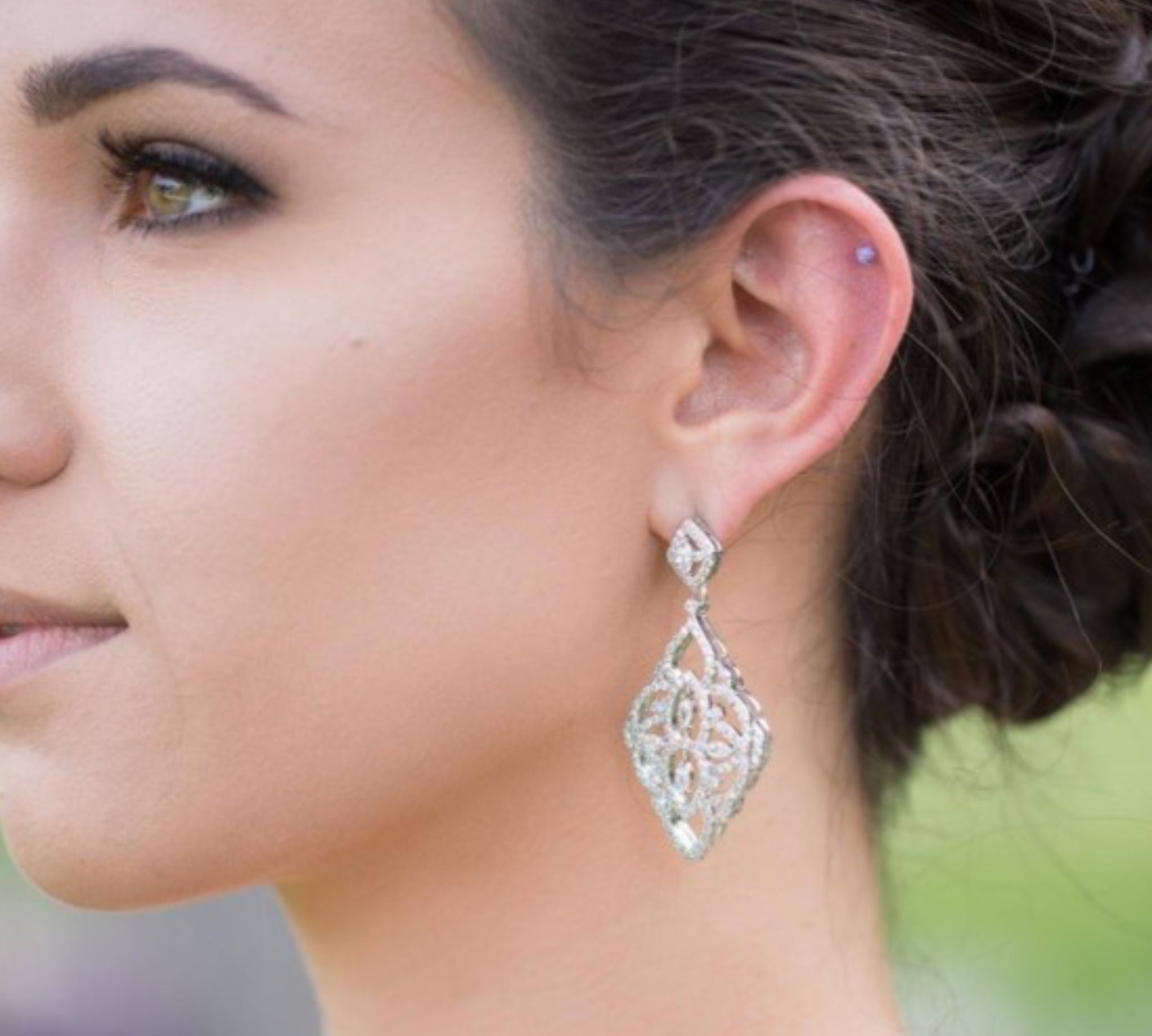 Cubic zirconia Art deco Bridal earrings - EMILY - Treasures by Agnes