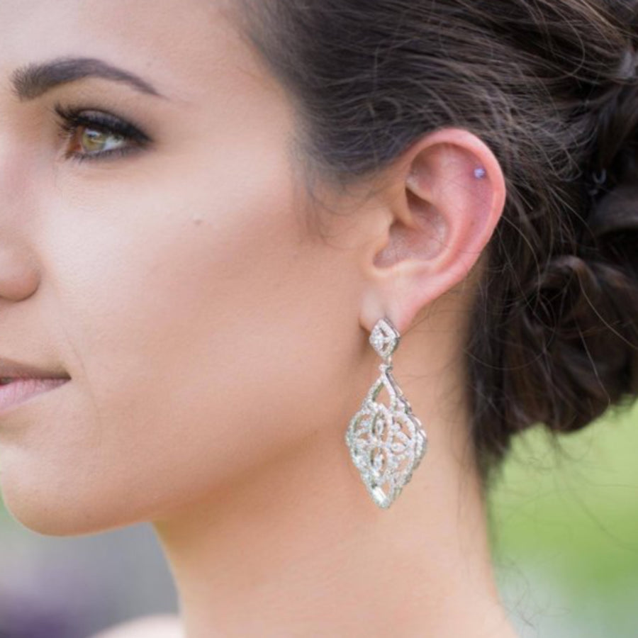 Cubic zirconia Art deco Bridal earrings - EMILY - Treasures by Agnes