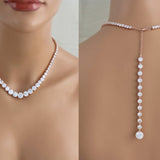 Cubic zirconia Bridal Backdrop necklace - SOPHIE - Treasures by Agnes