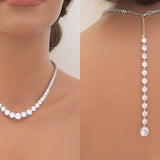 Cubic zirconia Bridal Backdrop necklace - SOPHIE - Treasures by Agnes