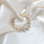 Cubic zirconia bridal bracelet clustered leaf design - AUBREE - Treasures by Agnes