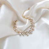 Cubic zirconia bridal bracelet clustered leaf design - AUBREE - Treasures by Agnes