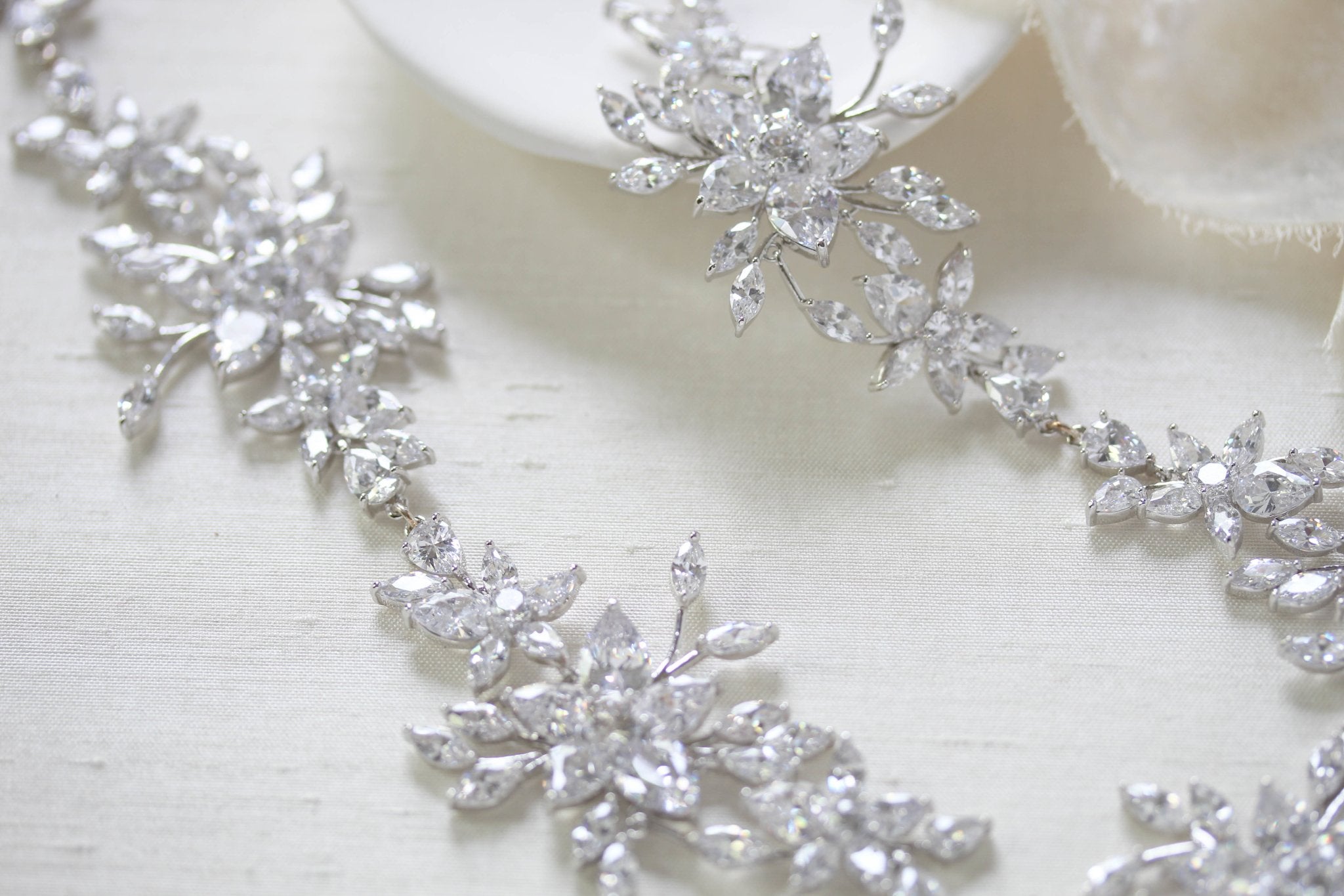 Cubic Zirconia Wedding headpiece - LILY - Treasures by Agnes