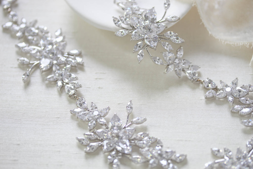 Cubic Zirconia Wedding headpiece - LILY - Treasures by Agnes