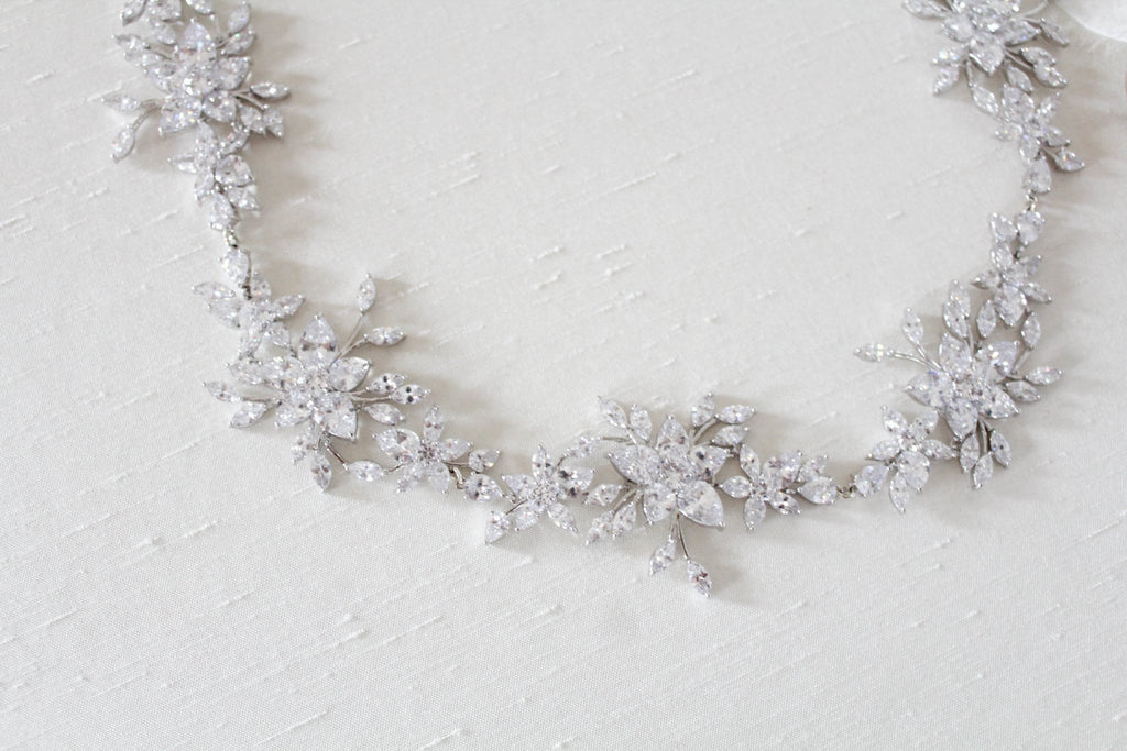 Cubic Zirconia Wedding headpiece - LILY - Treasures by Agnes