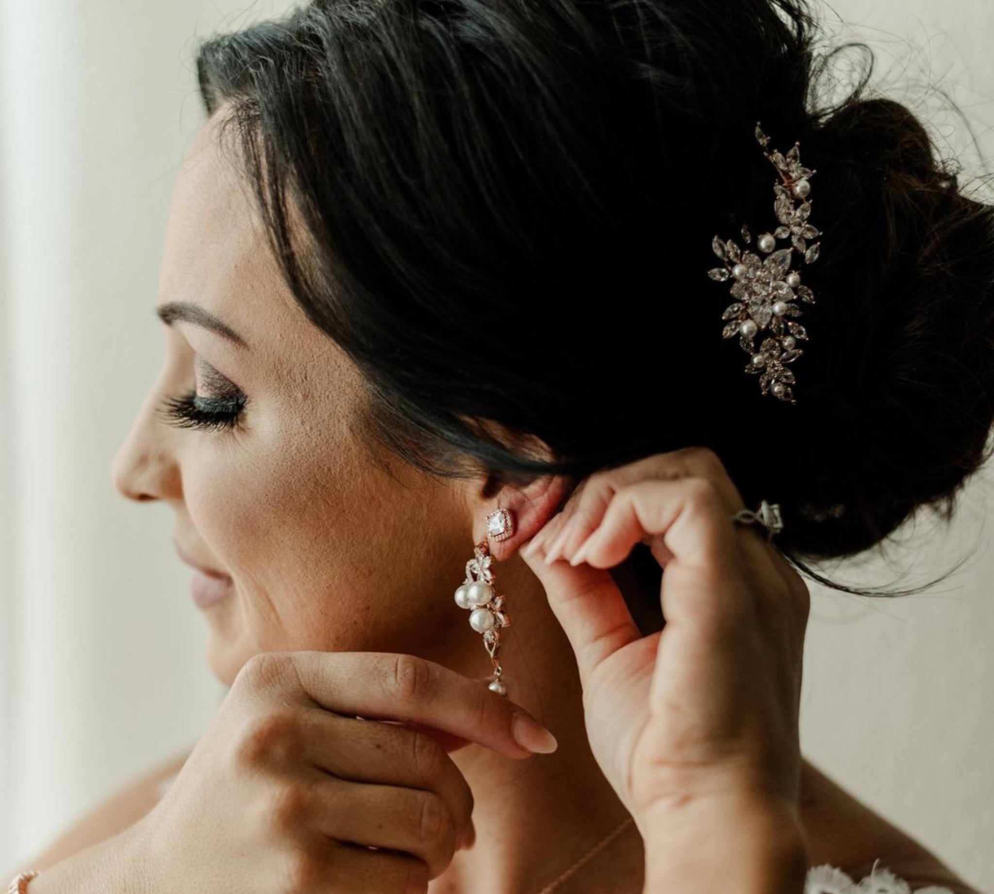 CZ drop wedding earrings Chandelier Bridal earrings - MIA - Treasures by Agnes