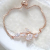 Dainty Rose gold Adjustable Wedding bracelet - APRILLE