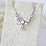 Dainty Rose Gold cubic zirconia Bridal necklace - JOSIE - Treasures by Agnes