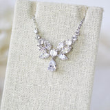 Dainty Rose Gold cubic zirconia Bridal necklace - JOSIE - Treasures by Agnes