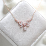 Dainty Rose Gold cubic zirconia Bridal necklace - JOSIE - Treasures by Agnes