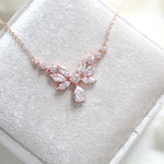 Dainty Rose Gold cubic zirconia Bridal necklace - JOSIE - Treasures by Agnes