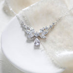 Dainty Rose Gold cubic zirconia Bridal necklace - JOSIE - Treasures by Agnes