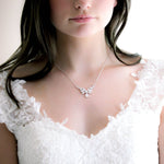 Dainty Rose Gold cubic zirconia Bridal necklace - JOSIE - Treasures by Agnes