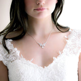 Dainty Rose Gold cubic zirconia Bridal necklace - JOSIE - Treasures by Agnes