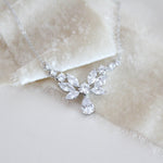 Dainty Rose Gold cubic zirconia Bridal necklace - JOSIE - Treasures by Agnes