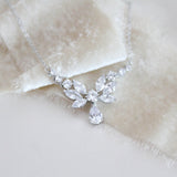 Dainty Rose Gold cubic zirconia Bridal necklace - JOSIE - Treasures by Agnes