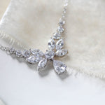 Dainty Rose Gold cubic zirconia Bridal necklace - JOSIE - Treasures by Agnes