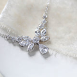 Dainty Rose Gold cubic zirconia Bridal necklace - JOSIE - Treasures by Agnes