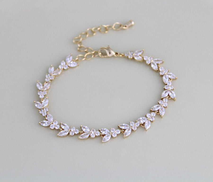 Dainty rose gold cubic zirconia tennis bracelet- ANDREA - Treasures by Agnes