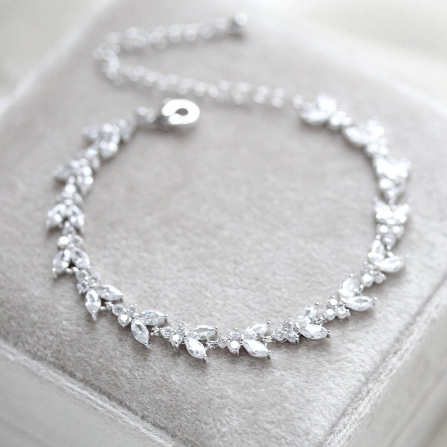 Dainty rose gold cubic zirconia tennis bracelet- ANDREA