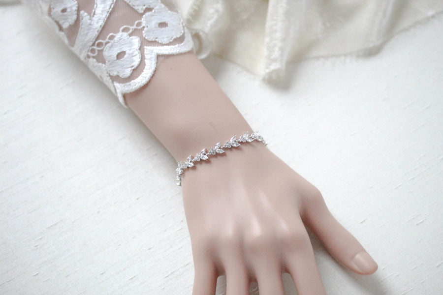 Dainty rose gold cubic zirconia tennis bracelet- ANDREA