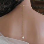 Dainty Swarovski white opal backdrop necklace - GIA - Treasures by Agnes