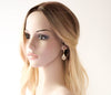 Delicate Antique gold Austrian crystal drop Bridal earrings - SYLVIA