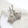 Delicate Antique gold Austrian crystal drop Bridal earrings - SYLVIA